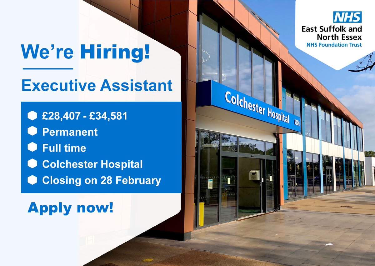#TeamESNEFT are on the lookout for a super organised person who wants to do their bit for their local NHS Trust HQ! 👇 💻 Apply here: buff.ly/4bEc2Z2 #NHS #NHSJobs #Corporate #Hospital #Healthcare #Business #TimeToShine #Colchester