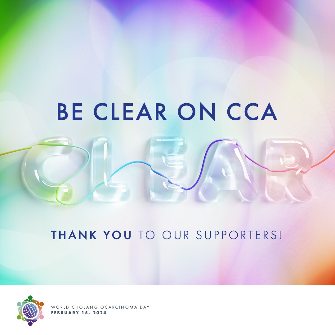 Thank you to our supporters during #WorldCCADay. We want to continue raising awareness of #cholangiocarcinoma to help improve patient outcomes. Join us in our mission and #BeClearOnCCA! Learn more at bit.ly/GCA24 #LiverTwitter