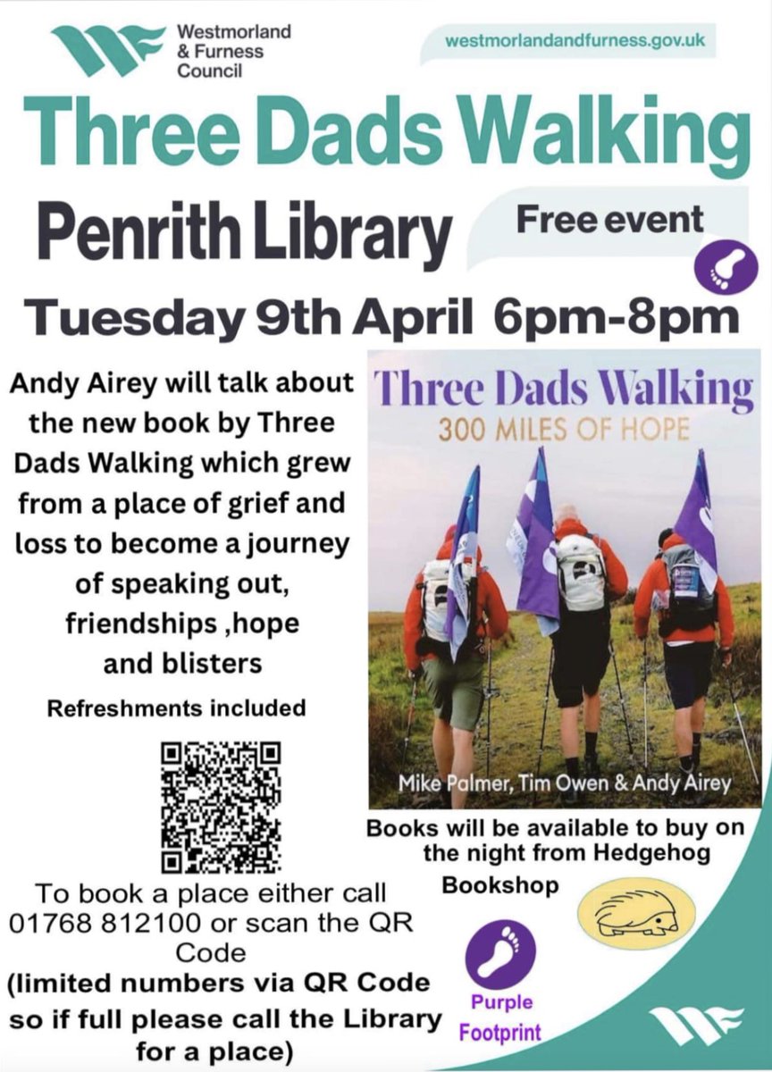 Andy will be at Penrith library on April 9th talking about our book and what we've done since that first walk in 2021 Spaces are limited so book early