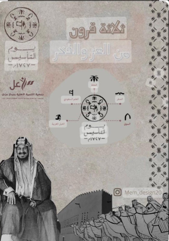 # يوم التأسيس ..
هو يوم تاريخي خالد ، نحتفل فيه بتأسيس دولتنا الحبيبة ونستلهم من قصتها العظيمة ، قيم الفخر والاصرار.