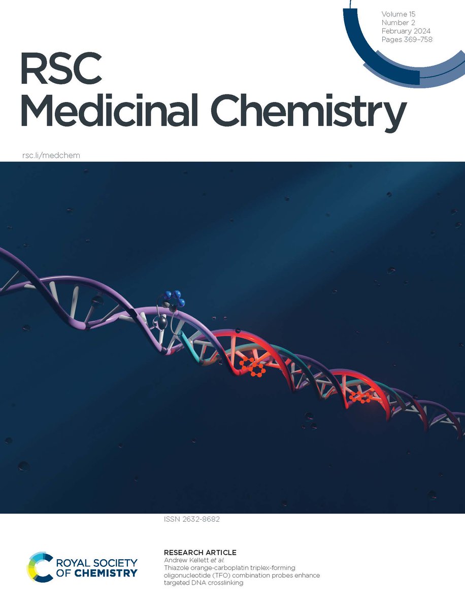 RSC Medicinal Chemistry (@rsc_medchem) on Twitter photo 🔓On the front cover of issue 2 is #OpenAccess work by <a href="/andrew_kellett/">Andrew Kellett</a> & co on TFO combination probes which enhance targeted DNA crosslinking, read it here👇
pubs.rsc.org/en/content/art…
📍 <a href="/DCUChemistry/">DCU School of Chemical Sciences</a> <a href="/DCU_Research/">DCU Research</a>
Thanks <a href="/AlexGibney6/">Alex Gibney</a> for the great cover artwork! 🔓On the front cover of issue 2 is #OpenAccess work by <a href="/andrew_kellett/">Andrew Kellett</a> & co on TFO combination probes which enhance targeted DNA crosslinking, read it here👇
pubs.rsc.org/en/content/art…
📍 <a href="/DCUChemistry/">DCU School of Chemical Sciences</a> <a href="/DCU_Research/">DCU Research</a>
Thanks <a href="/AlexGibney6/">Alex Gibney</a> for the great cover artwork!