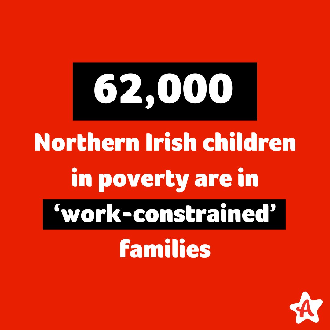 Today we release research into how many NI children are impacted by poverty because their families face barriers to work. These barriers include: already working maximum hours available, managing caring responsibilities, or dealing with long-term health-condition/disability