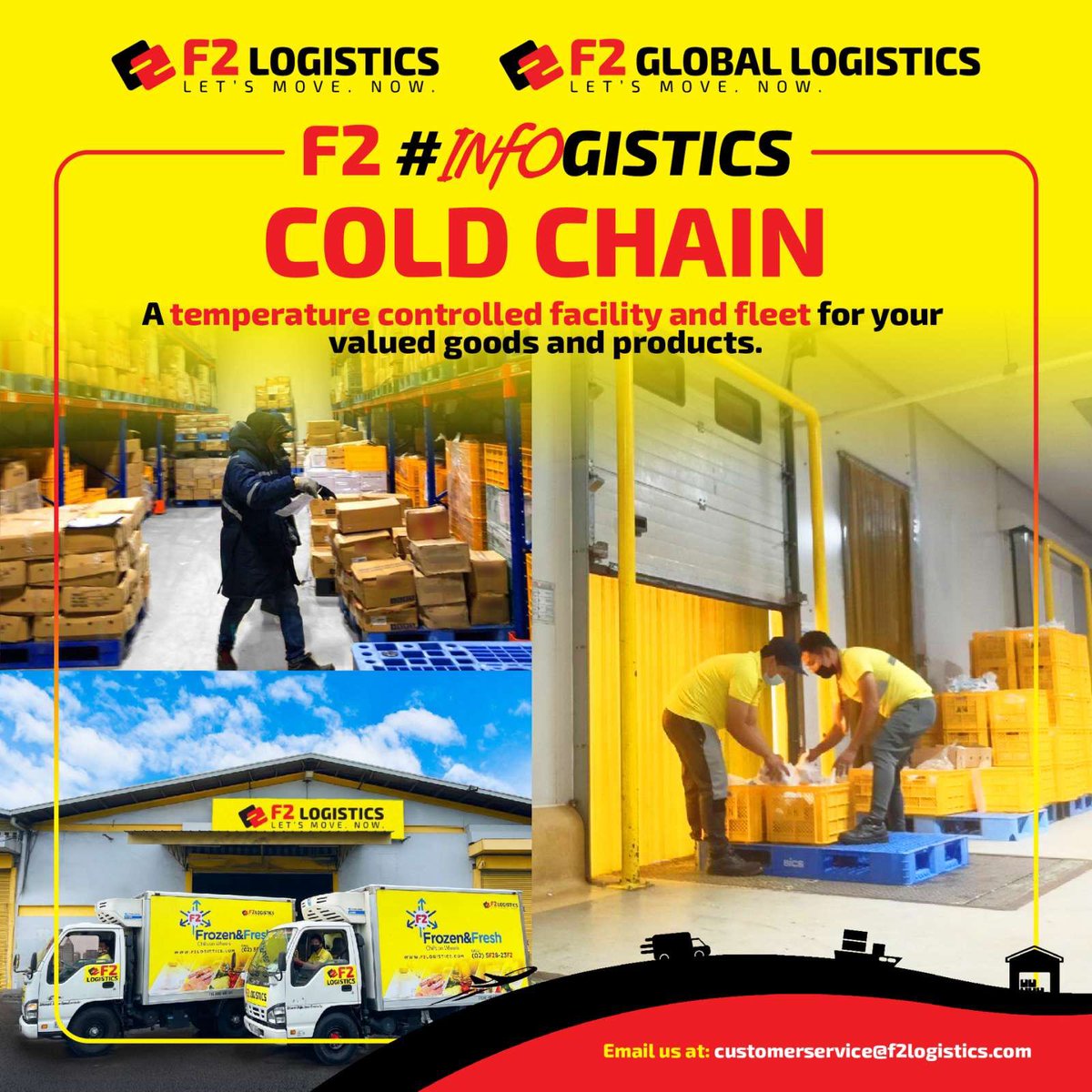 F2LogisticsPh's tweet photo. F2 #InfoGistics
A temperature controlled facility and fleet for your valued goods and products.
F2 Logistics' Cold Chain services is not only limited to a storeroom, we have the capability to deliver through our reefer vans.
#LetsMoveNow
#F2Delivers
#ColdChain https://t.co/sxqz9DCSeo