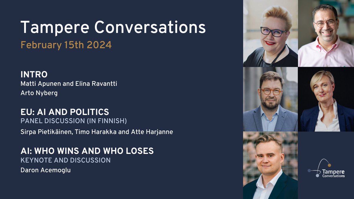 Missed the Tampere Conversations livestream? The recording is available on Yle Areena until March 16th: areena.yle.fi/1-67959802