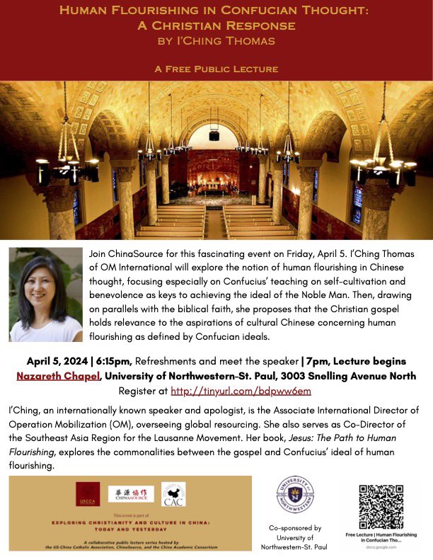 IChingThomas's tweet photo. Save the date! Very excited (and honored) to be speaking on a topic that I'm passionate about in such a historic and beautiful venue. Thank you ChinaSource for the opportunity! 

If you're in the Twin Cities area, I hope to see you there! https://t.co/wgIvGv71vb
