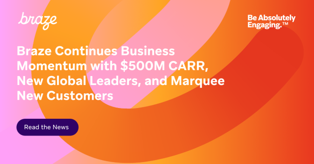 notbnz's tweet photo. Proud to share news of continued business momentum for Braze, with the appointment of new global leaders, passing $500M CARR, and marquee new customers including Wendy's and Bombas. Read more here: https://t.co/VHuaJ9PZFR https://t.co/XCNouoatqp