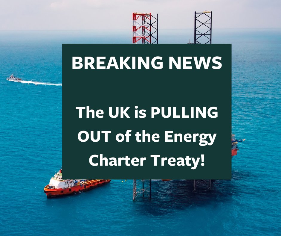 📣HUGE BREAKING NEWS📣

The UK is OUT of the ECT!

This is huge news for climate and trade justice and a blow for fossil fuel giants - If you sent an email, shared the campaign or told friends and family - thank you!

Read more on our blog: bit.ly/49lD2uB

#ExitECT ✅
