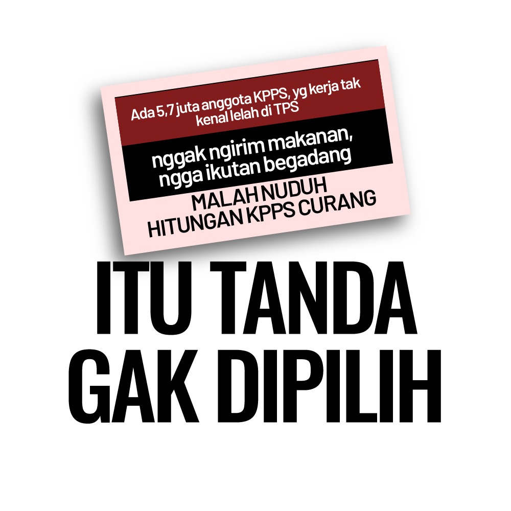 Catet ya guys, ketika JANGANnuduh YgdiTPSCURAng tulus pada mengabdi dan niat, fitnah yang jahat cuma jadi omongan kosong.

 #UdahNyataHasilTPSnya
 MasihAJA GakMAUTERIMA