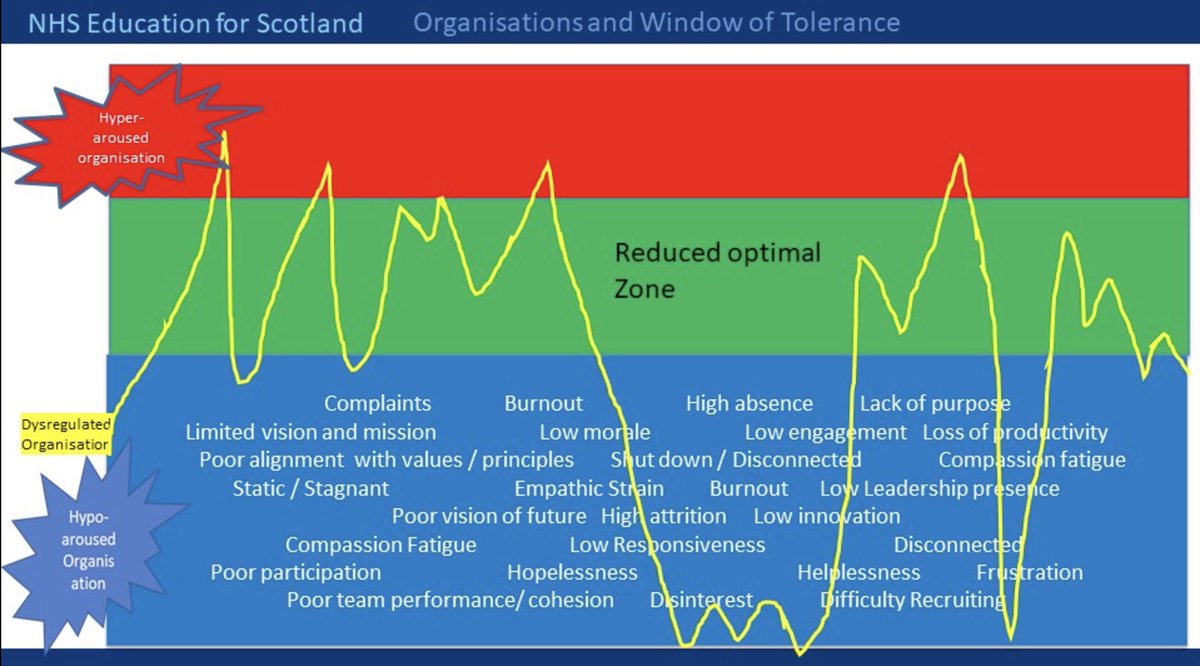JamesEdPsych's tweet photo. Fantastic video from Jennie Young at @NES_Psychology on Window of Tolerance applied to organisations &amp; systems - what hyper/hypo-arousal looks like &amp; what we can do to get back to optimal for everyone

A critical role for #trauma informed leadership

https://t.co/s4WLzHbp6j https://t.co/Ssdu3HreIT