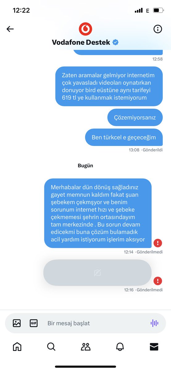 Yenilediğim tarifem şebeke ve internetim çekmiyor size bile mesaj gitmiyor arkadaşımın türkcell oparatöründen internet paylasarak size gönderdim . Kalıcı çözüm bulacakmısınız ? <a href="/VodafoneTR/">Vodafone Türkiye</a>