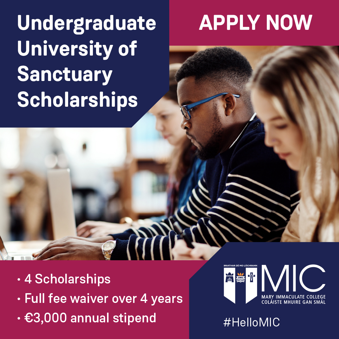 As part of our our commitment to inclusion & interculturalism, MIC is delighted to offer 4 #scholarships to #InternationalProtectionApplicants, #refugees & #migrant groups who wish to undertake undergraduate study at MIC.

Apply now!

#DayOfRefugeeSolidarityInEducation

1/2