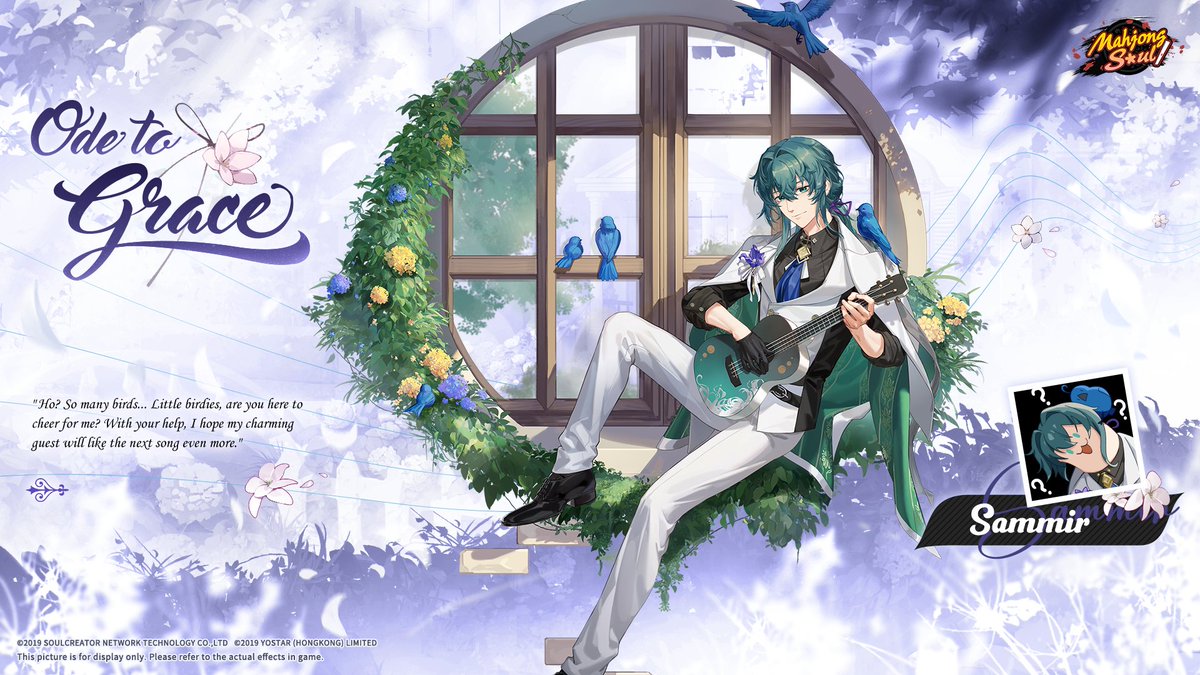 [New Outfit - Ode to Grace - Sammir]

"Well, are you ready to listen to the music of my heart?"

Follow &amp; share for a chance to win the new Outfit! 1 winner drawn on X or FB after next update.

#MahjongSoul #Yostar