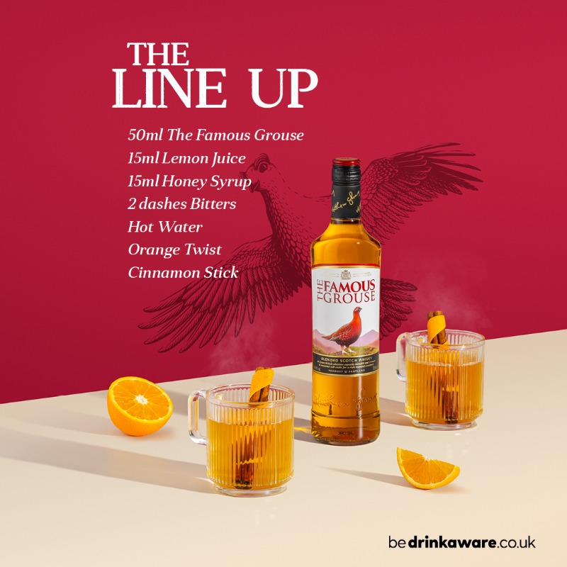 thefamousgrouse's tweet photo. Add lemon juice, cinnamon, honey and hot water to a measure of The Famous Grouse, to turn your half time tipple into a hot toddy treat. 🥃 #SCOvENG #SpiritofRugby #FullofCharacter
