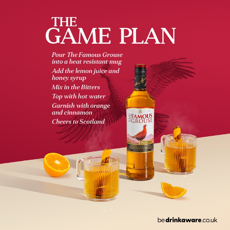 thefamousgrouse's tweet photo. Add lemon juice, cinnamon, honey and hot water to a measure of The Famous Grouse, to turn your half time tipple into a hot toddy treat. 🥃 #SCOvENG #SpiritofRugby #FullofCharacter