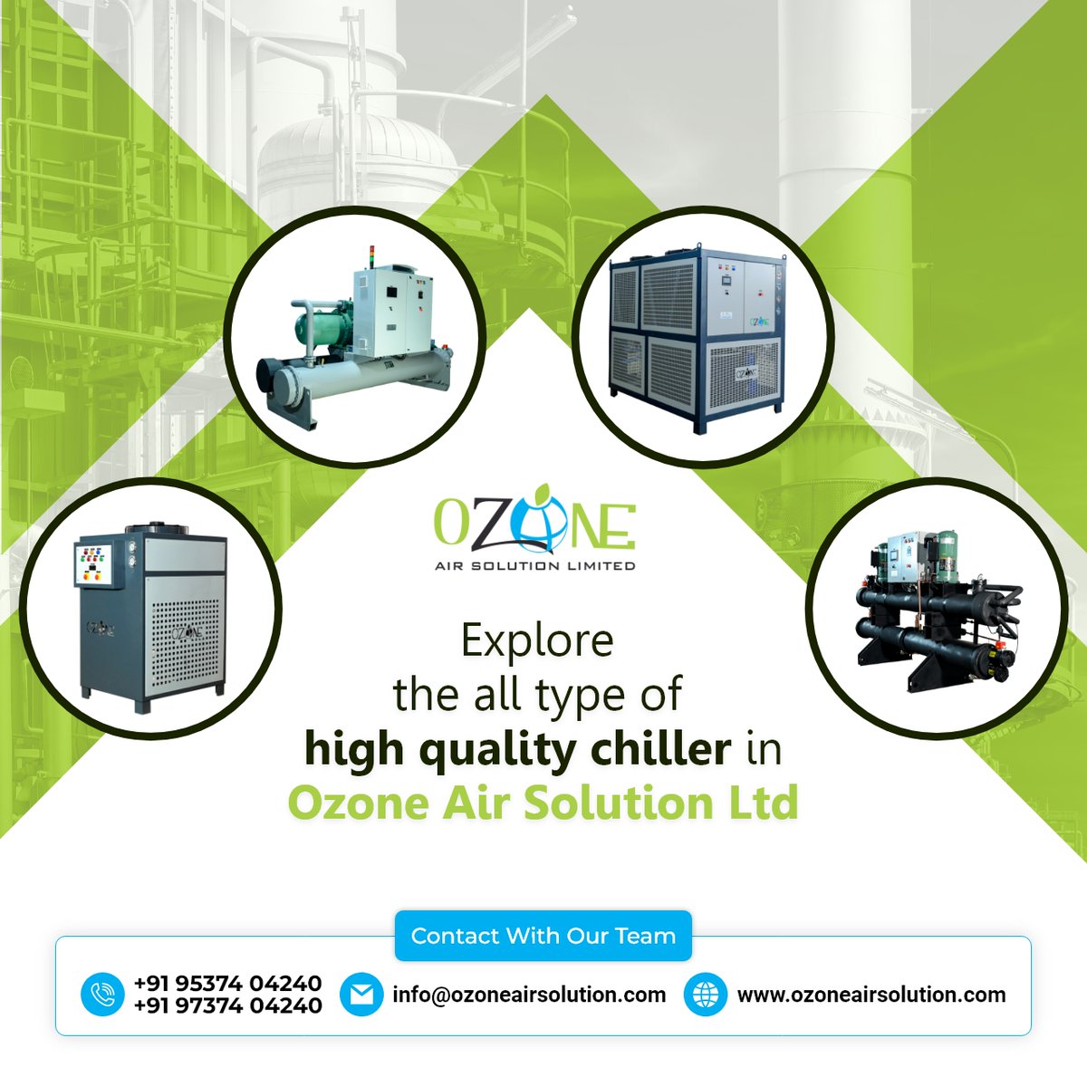 Dive into the world of efficient cooling solutions with Ozone Air Solution Ltd! 🌀❄️

#CoolingTech #IndustrialChillers #OzoneAirSolutions #ClimateControl #InnovationInCooling #QualityCooling #AirSolutions #SustainableTech #EnergyEfficiency #BusinessGrowth #Ozone #OzoneChiller