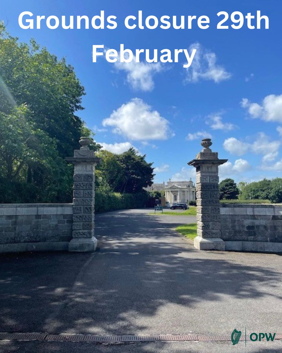 To facilitate essential maintenance work the grounds of Casino Marino will be closed on Thursday 29th February. Apologies for any inconvenience caused