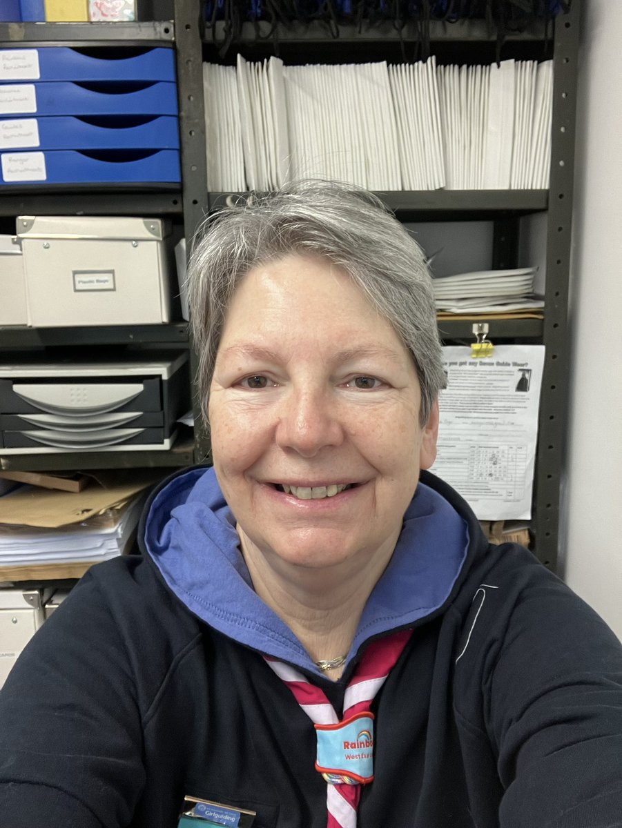 lesleympmclean's tweet photo. Today I’m in the Girlguiding Devon County office as I’m the county administrator. 
It will be my last week in the office as I’m retiring next week BUT I will continue to be a volunteer leader with Rainbows, Rangers and the Duke of Edinburgh Award girls.
#ggswe #ggdevon https://t.co/7LoUKTcvxP