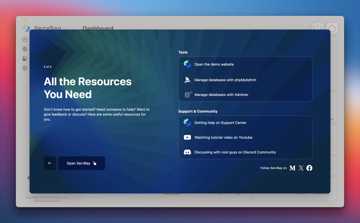 ServBayDev's tweet photo. 🚀 Excited to announce ServBay v1.2.2 is out now! Highlights:

UI enhancements for a smoother experience 🖥️
Performance optimizations for faster service 🚀
Fixed bugs based on your feedback 🛠️
New user onboarding & tutorials 📚
Port occupation detection to avoid conflicts ���

Update today & explore more!
#ServBay #PHP #Nodejs #Web #Developer #TechNews 

https://t.co/g82hZDNQam
