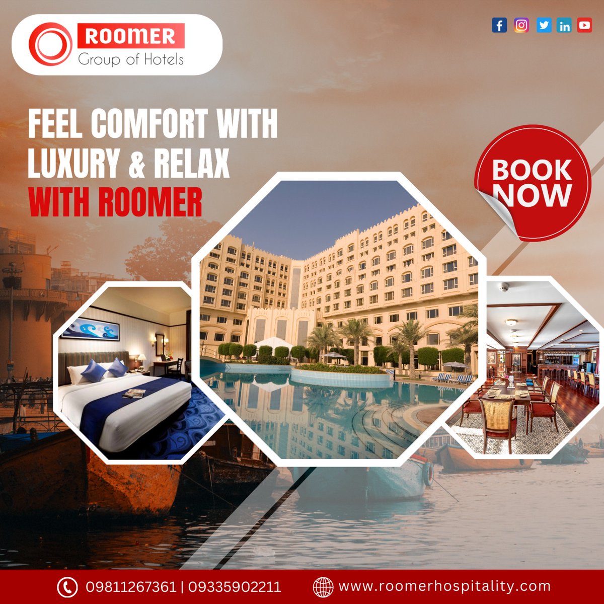hotelroomerHos's tweet photo. "Roomer Hospitality: Where Luxury Meets Comfort!"
#roomerhotels #varanasi #luxurystay #hospitality #comfortzone #relaxationdestination #travelgoals #roomerhospitality #uttarpradesh #unwindinstyle #banquethall #wedding #banquet #party #varanasi https://t.co/SF9SNjLi2s
