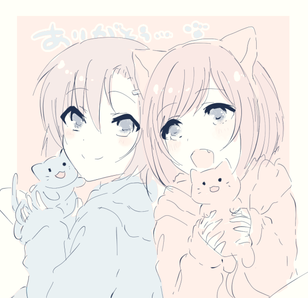 前川みく ,多田李衣菜 「𝑩𝑰𝑮 𝑳𝑶𝑽𝑬… 」|さんずい🌸のイラスト