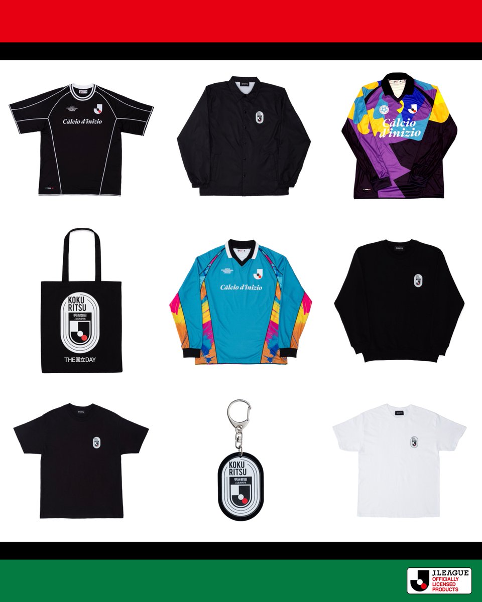 shukyumagazine's tweet photo. 「THE国立DAY」のロゴを用いたコラボレーションアイテムのほか、好評発売中のSHUKYU×Jリーグのアイテムを販売いたします。 https://t.co/CPgWRUn8WV