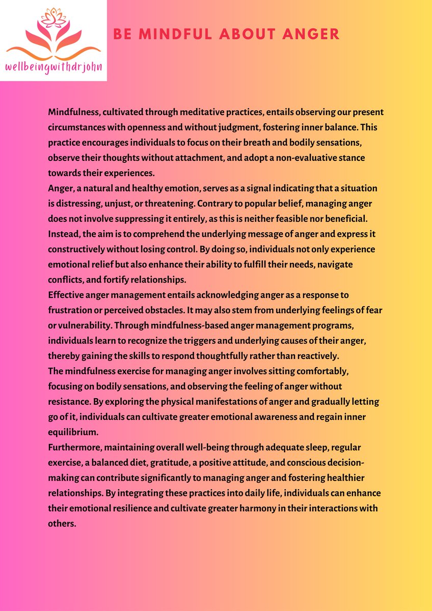 JohnseyThomas's tweet image. &quot;Mindful Mastery: Anger Management Through Awareness&quot;
&quot;Embrace Anger, Navigate Peacefully.&quot; - &quot;Find Balance, Find Control.&quot;
#MindfulAnger #EmotionalAwareness #BalanceAndControl