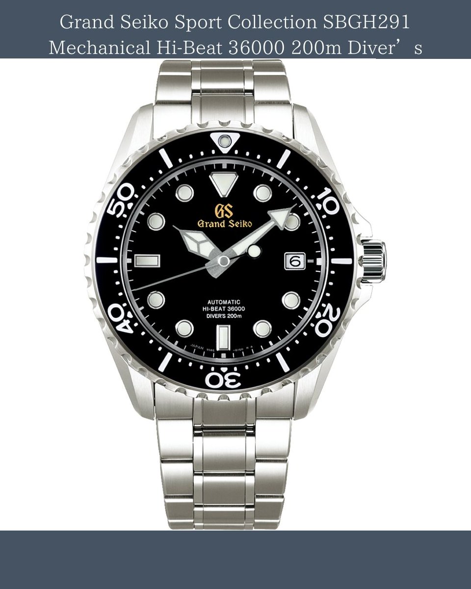 solidstorejapan's tweet image. 【Grand Seiko Sport Collection SBGH291 Mechanical Hi-Beat 36000 200m Diver’s】

#GrandSeiko #SportCollection #SBGH291 #Mechanical #HiBeat #200m #Divers
#watches #wristwatch #watchaddict #luxurywatches #japanesewatch
#ebay #ebaystore #ebayseller #ebaywatches
