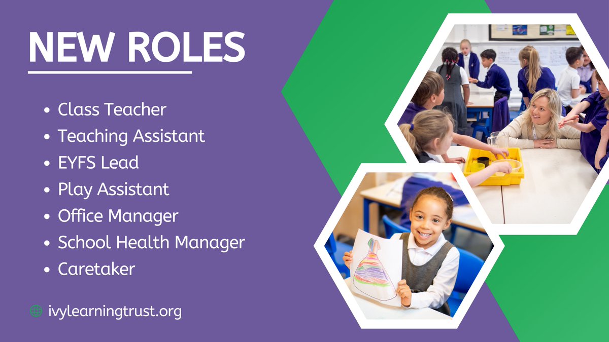 Are you looking for a new teaching or support role? We're recruiting for a number of exciting opportunities at our family of primary schools in Enfield and Hertfordshire. Find out more here: ivylearningtrust.org/careers/ #edujobs | #enfieldjobs | #hertfordshirejobs