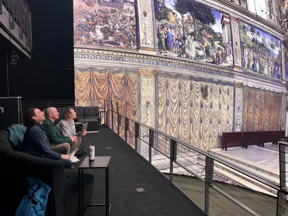 moonrakervfx's tweet photo. Recently, the Moonraker team visited @experiencecosm's Salt Lake City Experience Center to explore the possibilities of the incredible 20-meter LED 8K+ curved screen that they have there.
We can't wait to share what we've been working on—stay tuned!
#curvedscreen #Fulldome #GiantScreen #Planetarium #IMAX #8k #Immersion #Immersivetech #MoonrakerVFX Moonraker VFX