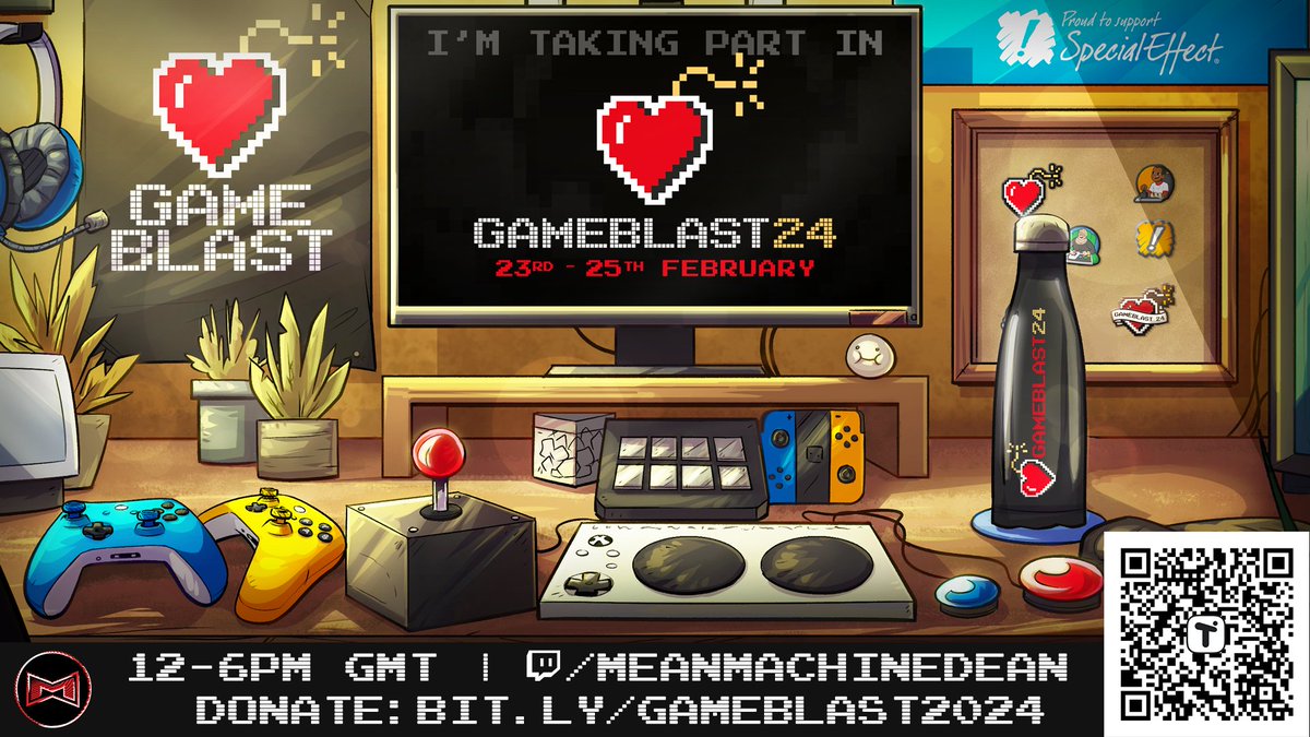 🕹️ MeanMachineDean 🕹️ (@meanmachinedean) on Twitter photo #GameBlast24 is nearly here.
From tomorrow to Sunday, join me and all the other participants who will be streaming for <a href="/SpecialEffect/">SpecialEffect</a>!
To donate: bit.ly/gameblast2024
To watch: bit.ly/mmdislive
I will be streaming a variety of games, giving away prizes and...more! #GameBlast24 is nearly here.
From tomorrow to Sunday, join me and all the other participants who will be streaming for <a href="/SpecialEffect/">SpecialEffect</a>!
To donate: bit.ly/gameblast2024
To watch: bit.ly/mmdislive
I will be streaming a variety of games, giving away prizes and...more!