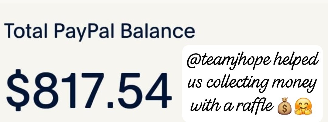 jhopeFunds's tweet photo. We, @teamjhope2 &amp; @jhopeNW are issuing a MATCH x #HOPE_ON_THE_STREET 

Thanks to @teamjhope2 we have $817💰 in one of our PayPal accounts. 

Now, we are issuing a match of $1300 💰

Every💲counts
Give
 $1 we will give $1
You give $100 we will give $100

https://t.co/QKgJ5GS9GA https://t.co/JA6rz6VQkc