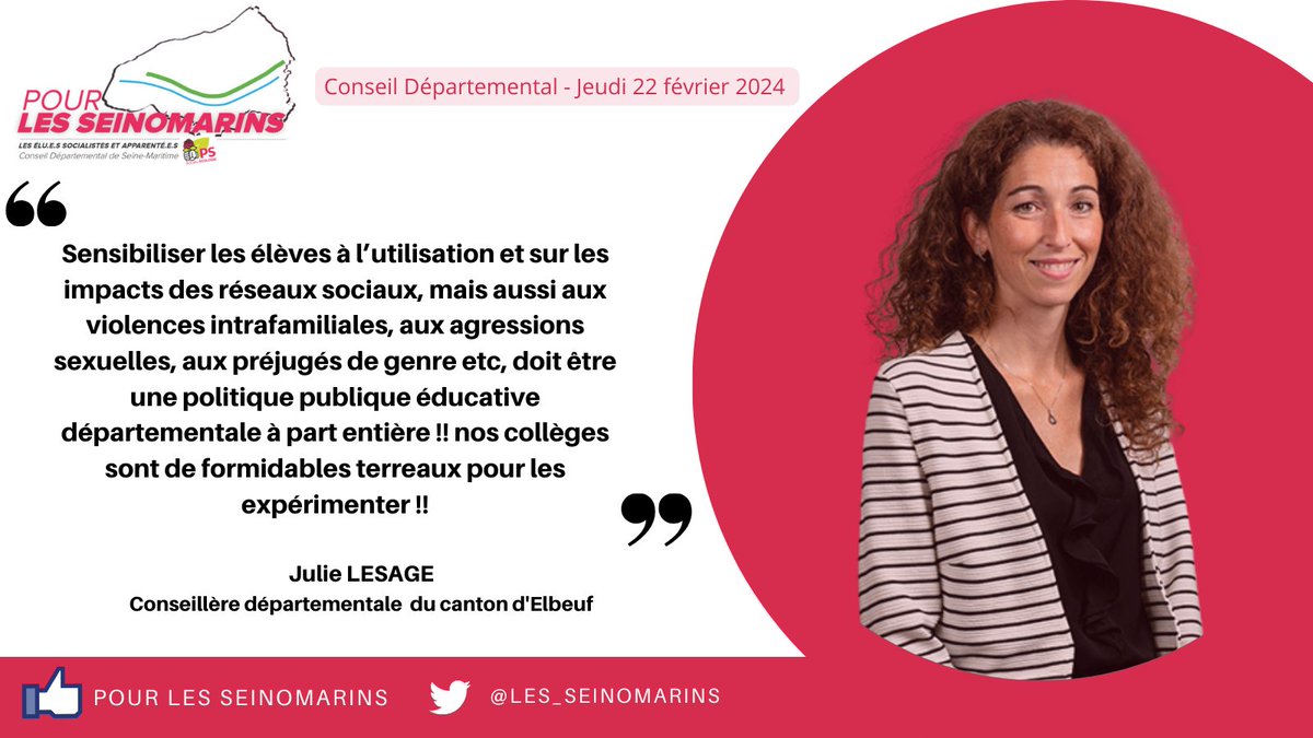 <a href="/LesageJulie2/">Lesage Julie</a> est intervenue dans le cadre du rapport égalité Femmes/Hommes pour alerter sur l'urgence d'une politique éducative de prévention forte pour lutter contre les impacts des réseaux sociaux sur nos collégiens 🚨 nous devons alerter et protéger notre jeunesse ! 🚨