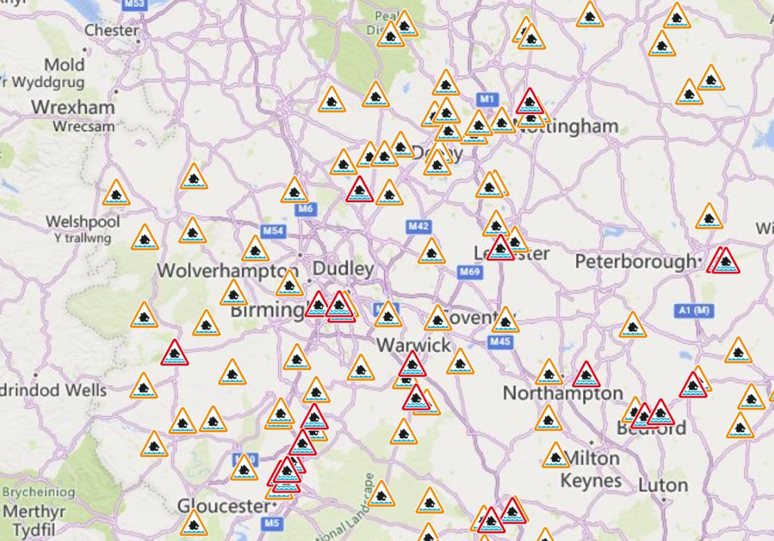 EnvAgencyMids's tweet photo. Many #FloodWarnings and #FloodAlerts issued across the #Midlands today.

Stay #FloodAware and follow these simple steps 👇

⚠️ Check your risk of flooding: https://t.co/WXtAX8vfQz

⚠️ Sign up for flood warnings: https://t.co/hquuoBsG7d

⚠️ Call Floodline on 0345 988 1188. https://t.co/cCLmAwq52c