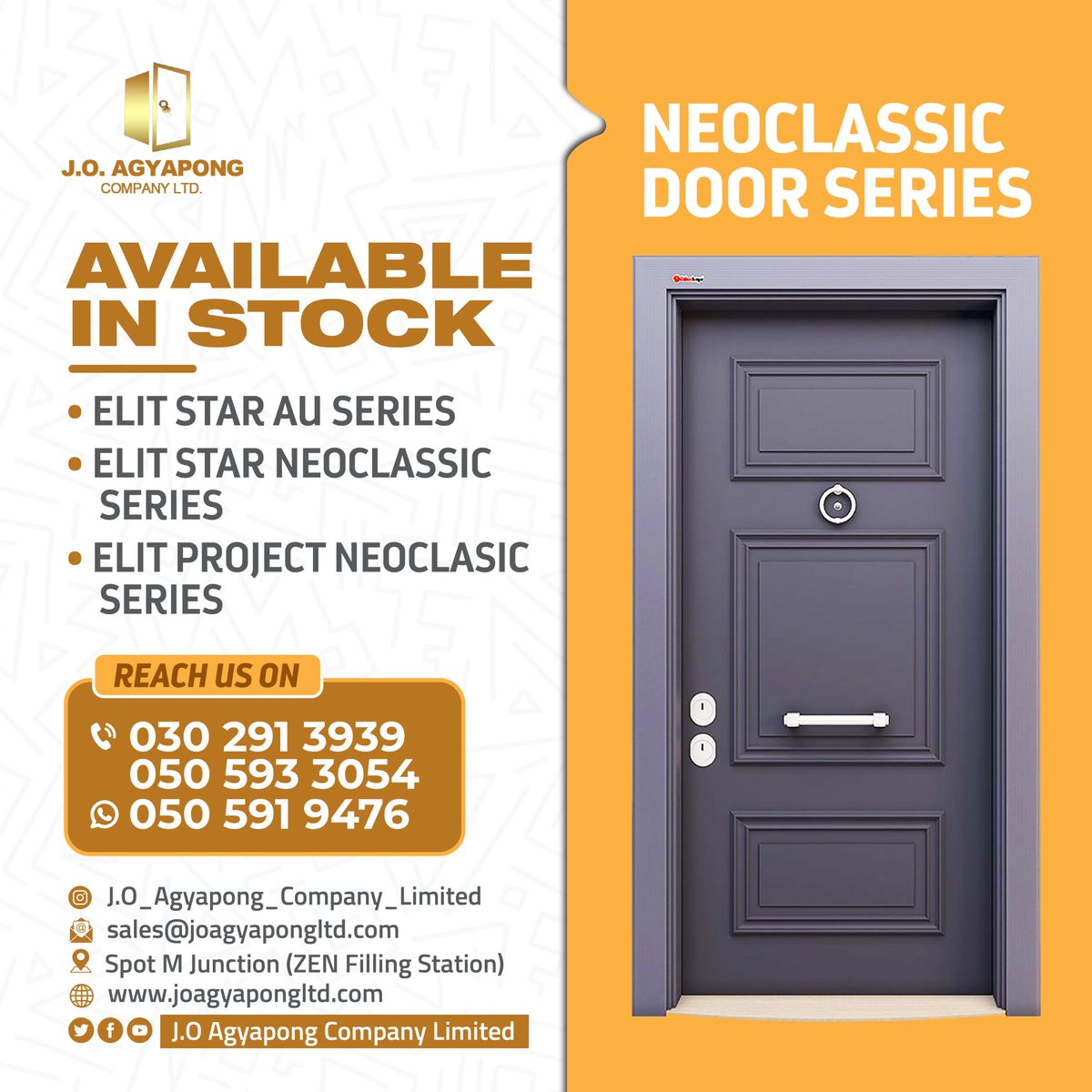 JOAGYAPONGCOLTD's tweet photo. Choose J. O. Agyapong Company Limited. Choose quality. 😍

Contact us at:
☎️:0302913939/0505933054
WhatsApp:0505919476

#galvanizedsteel #steeldoors #securitysolutions #architecturaldesign #accraghana #hotelsandresorts #constructions #turkishdoors #realestateghana #google #Porto https://t.co/OnOInQetfU