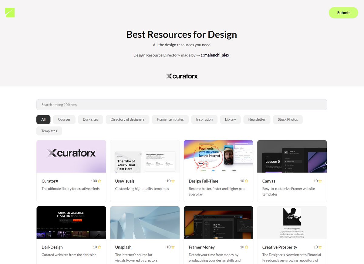 Today is my birthday 🥳 

But that doesn't matter :(

I'm launching Designtopresourc.es

A design directory for Makers and Startup Founders

Have too many resources and want to organize all in one place.

And you can help me with this.

Submit your creative assets on my