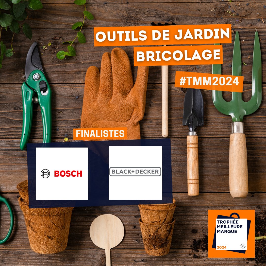 TropheeMMarque's tweet photo. Redonnez vie à votre jardin avec l'approche des beaux jours, grâce aux marques sélectionnées @BoschGlobal  et #Black &amp; Decker,  finalistes des Trophées Meilleure Marque dans la catégorie #outilsdejardin #bricolage. Qui remportera les Trophées Meilleure Marque ? Réponse le 6 mars https://t.co/n0VaibmNq6