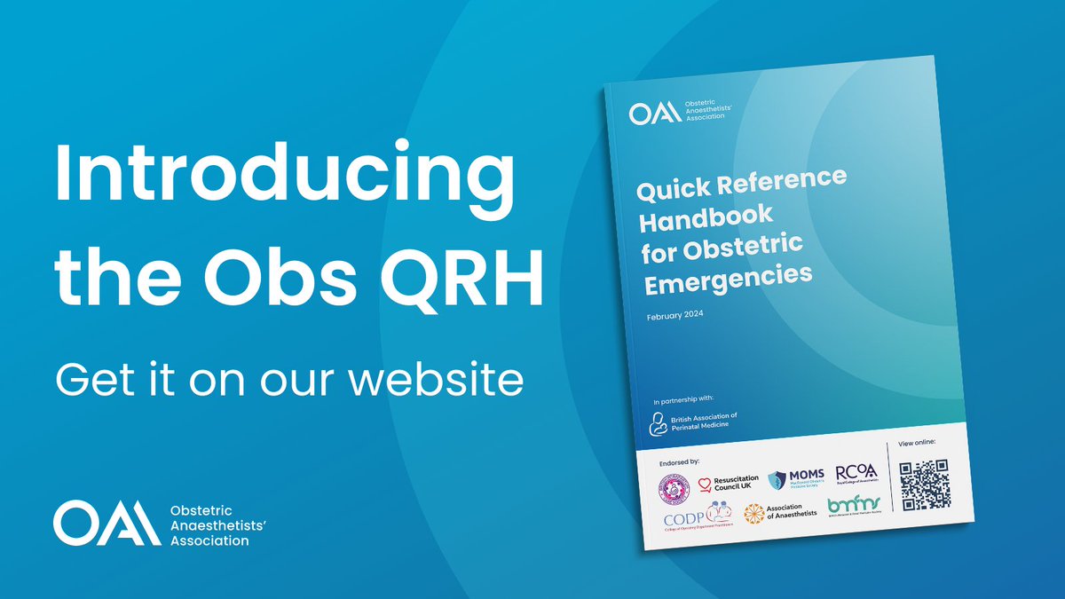 OAA (@oaainfo) on Twitter photo <a href="/OAAinfo/">OAA</a> announces launch of the QRH for Obstetric Emergencies to assist all #OBAnes and colleagues providing best emergency obstetric EBM care. Visit oaa-anaes.ac.uk/qrh
<a href="/RCoANews/">Royal College of Anaesthetists</a> <a href="/Assoc_Anaes/">Association of Anaesthetists</a> <a href="/BAPM_Official/">BAPM</a> <a href="/M0MSuk/">MacDonald Obstetric Medicine Society (MOMS)</a> <a href="/ResusCouncilUK/">Resuscitation Council UK</a> <a href="/BMFMSNews/">BMFMS</a> <a href="/BICSoc/">British Intrapartum Care Society</a> <a href="/CollegeODP/">College Of Operating Department Practitioners</a> <a href="/OAAinfo/">OAA</a> announces launch of the QRH for Obstetric Emergencies to assist all #OBAnes and colleagues providing best emergency obstetric EBM care. Visit oaa-anaes.ac.uk/qrh
<a href="/RCoANews/">Royal College of Anaesthetists</a> <a href="/Assoc_Anaes/">Association of Anaesthetists</a> <a href="/BAPM_Official/">BAPM</a> <a href="/M0MSuk/">MacDonald Obstetric Medicine Society (MOMS)</a> <a href="/ResusCouncilUK/">Resuscitation Council UK</a> <a href="/BMFMSNews/">BMFMS</a> <a href="/BICSoc/">British Intrapartum Care Society</a> <a href="/CollegeODP/">College Of Operating Department Practitioners</a>
