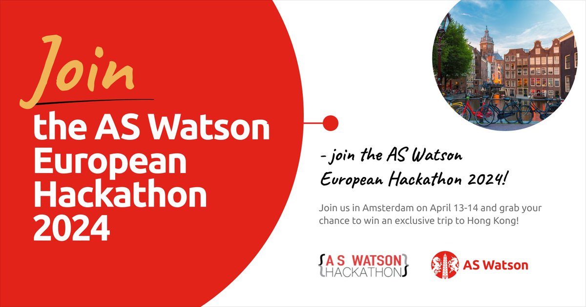 🚀 Reinvent Retail at the AS Watson #Hackathon 2024 in #Amsterdam, April 13-14! Students from NL, UK, &amp; IT, tackle challenges in gamification, digital loyalty, &amp; AI to win a trip to Hong Kong! 🌟 Travel covered. Register: bit.ly/3T7XPw4
#tech #business #AI #DataAnalytics