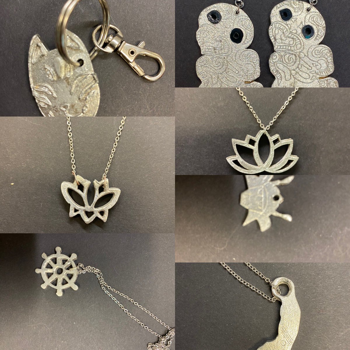 Some examples of #R14 pewter casting work. So lovely to see such varied ideas and experiments with texture and acrylic inlays. #SJCDT