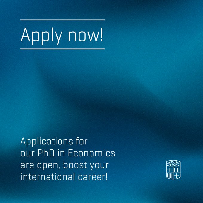 🧵🔍 #PhDfundingAlert Explore current entry funding opportunities for our PhD in Economics at the @UniBarcelona!  🗓️ Apply for the PhD programme before March 15, 2024, to secure your chance to receive entry financial support. List below 👇 ℹ️ More info:  i.mtr.cool/kearzqgttp