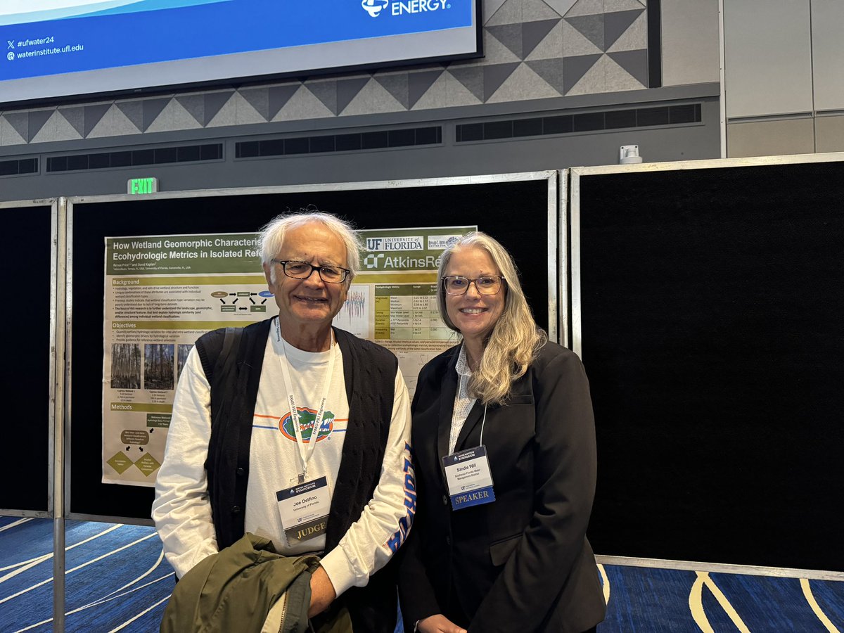 RockHeadScience's tweet image. Overview of the Data Collection Bureau @SWFWMD went well yesterday at the @ufwater 9th Biennial Symposium. If you’re looking for scientific data in sw FL, let me know.

Wonderful conference. Best part was seeing my fav professor, Dr. Joseph Delfino.
#ufwater24