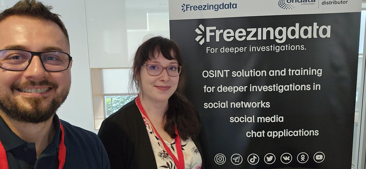freezingdata's tweet image. Our team members Bianca &amp;amp; Denard had a great time at the #Ondata Congress &amp;amp; Expo in Madrid this week 🇪🇸Thank you to everyone who came by our stand to hear about our #OSINT solutions for social media investigations! 

#snh #snhtitanenterprise #socialnetworkharvester #freezingdata