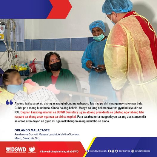 dswdxi's tweet photo. 𝗢𝗡𝗦𝗘 𝗨𝗣𝗗𝗔𝗧𝗘 | 𝗗𝗦𝗪𝗗 𝗦𝗲𝗰𝗿𝗲𝘁𝗮𝗿𝘆 𝗚𝗮𝘁𝗰𝗵𝗮𝗹𝗶𝗮𝗻 𝗽𝗲𝗿𝘀𝗼𝗻𝗮𝗹 𝗻𝗮 𝗸𝗶𝗻𝗮𝗺𝘂𝘀𝘁𝗮 𝗮𝗻𝗴 𝟯-𝗮𝗻𝘆𝗼𝘀 𝗻𝗮 𝗠𝗮𝘀𝗮𝗿𝗮 𝗟𝗮𝗻𝗱𝘀𝗹𝗶𝗱𝗲 𝗩𝗶𝗰𝘁𝗶𝗺-𝗦𝘂𝗿𝘃𝗶𝘃𝗼𝗿
Read more: https://t.co/QoUKWardho
#BawatBuhayMahalagaSaDSWD https://t.co/d6Bw42FPwG