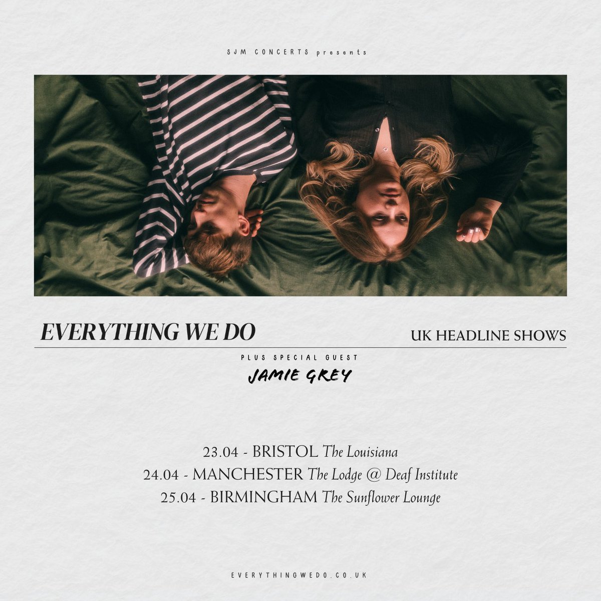 support act announcement 🥹

we are so excited to tell you that <a href="/JamieGreyMusic/">波波</a> will be joining us on tour on April, tickets available below 🩵🧡

everythingwedo.co.uk