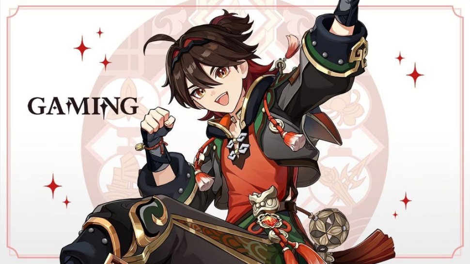 Dzoizuize's tweet photo. OMG, I've been playing Genshin Impact so much that I thought the word 'gaming' in Damwon Gaming 2020 was pronounced 'Ga-ming' and added an extra 'm'! 

Guess I'll blame it on this little guy for the confusion =))))) 🐶🐧 https://t.co/LfjheF2RTO
