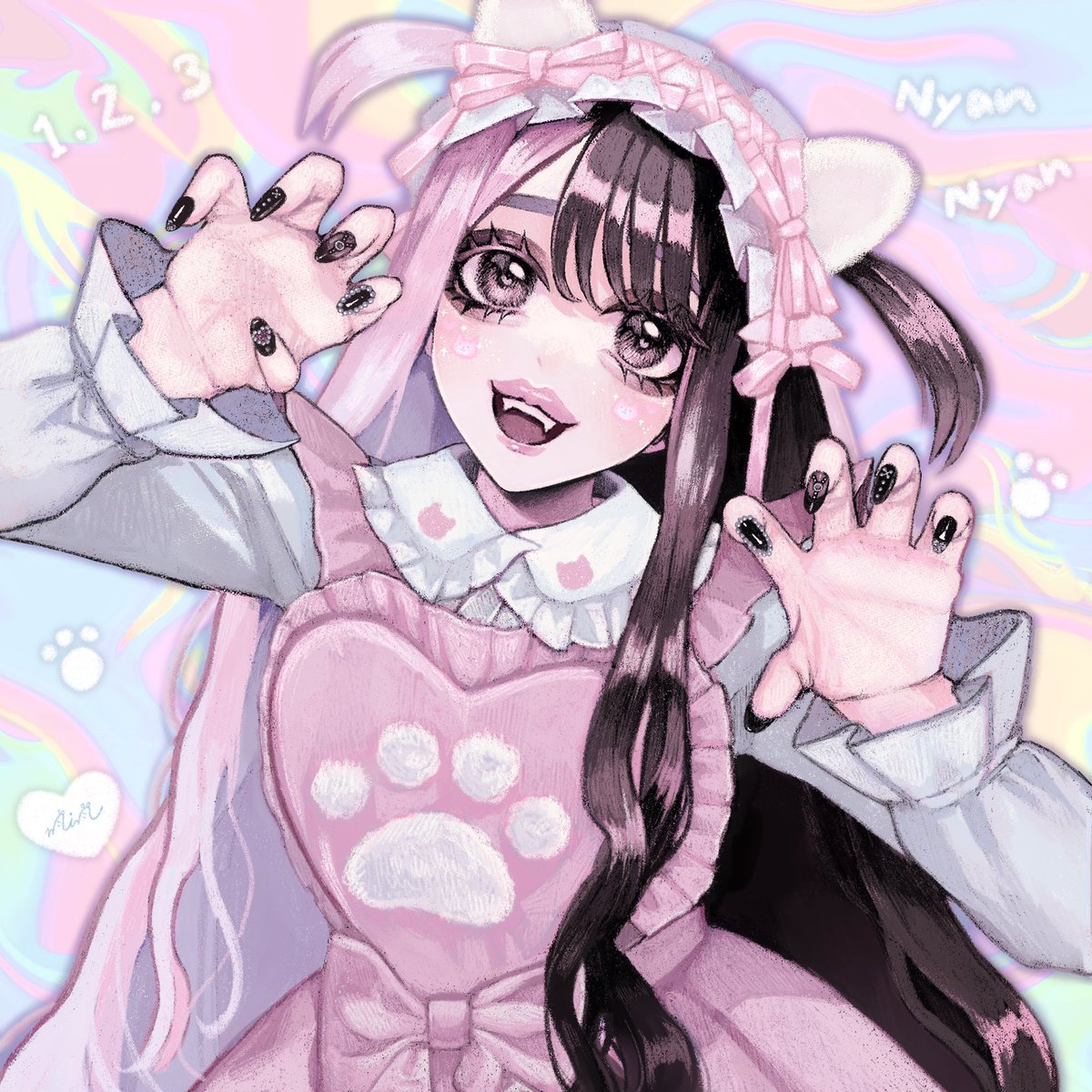 「にゃん いち にー さん!#ねこの日 」|minのイラスト