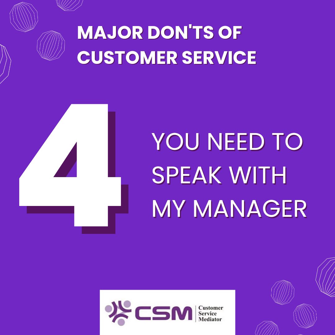 csmnig's tweet image. Occasionally, customers may request something that falls slightly beyond your Organizational policy. While it may be tempting to immediately escalate to your manager, strive to address their needs directly.
#customerservice #customers #customerneeds #customerexperience