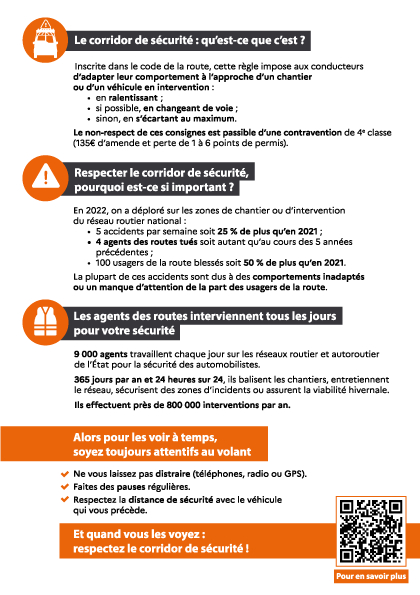 Dir_Nord's tweet photo. En ce jour de départ en vacances, pensez à respecter le corridor de sécurité pour protéger les agents des routes et vous ! 🔔
#CorridorDeSécurité #SécuritéRoutière #respect #agentsdesroutes #DIRNord https://t.co/6Q97jEpfcM