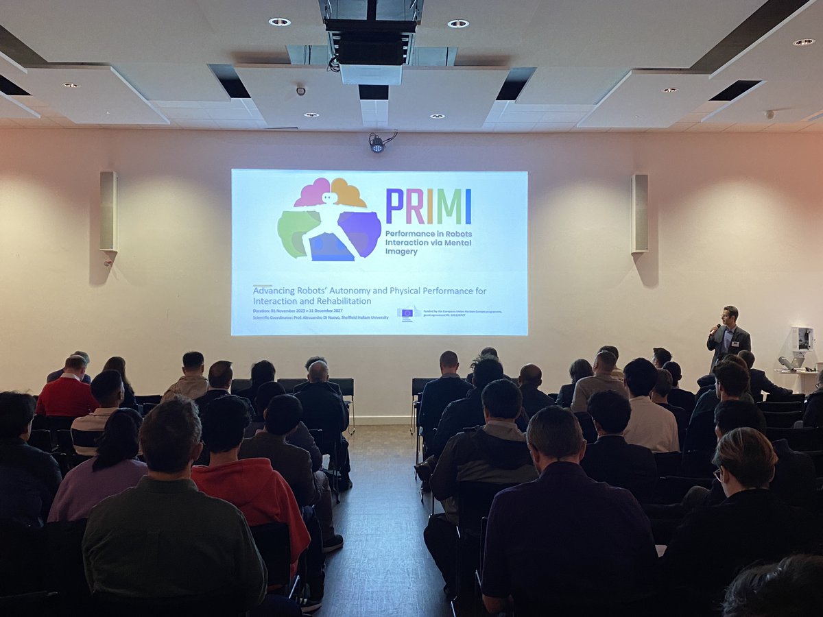 PRIMI Project (@primiproject) on Twitter photo Today our Scientific Coordinator Prof. Alessandro Di Nuovo presented the PRIMI Project at the 7th IEEE UK & Ireland RAS 2024 Conference, hosted this year by <a href="/sheffielduni/">The University of Sheffield</a> and <a href="/sheffhallamuni/">Sheffield Hallam University</a>.
Thanks to all attendees for such a fantastic turnout!
#PRIMI #robotics #IEEE #RAS2024 Today our Scientific Coordinator Prof. Alessandro Di Nuovo presented the PRIMI Project at the 7th IEEE UK & Ireland RAS 2024 Conference, hosted this year by <a href="/sheffielduni/">The University of Sheffield</a> and <a href="/sheffhallamuni/">Sheffield Hallam University</a>.
Thanks to all attendees for such a fantastic turnout!
#PRIMI #robotics #IEEE #RAS2024