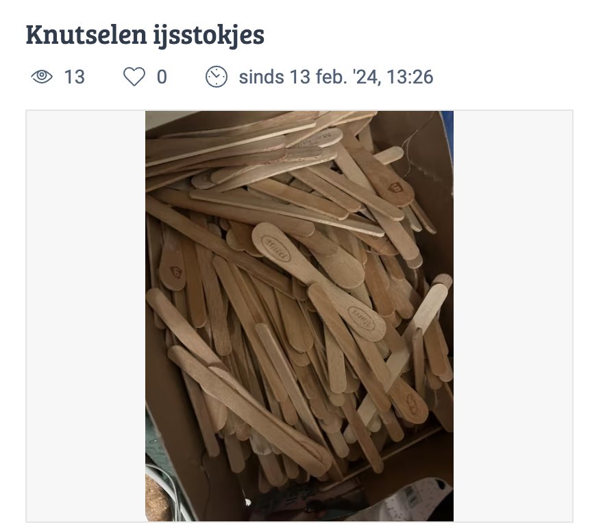 Er zijn dus mensen die in hun overgebleven ijsstokjes lucratieve Marktplaats-handel zien 🤗